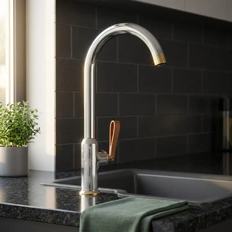 Luxe hoge boog messing keukenkraan