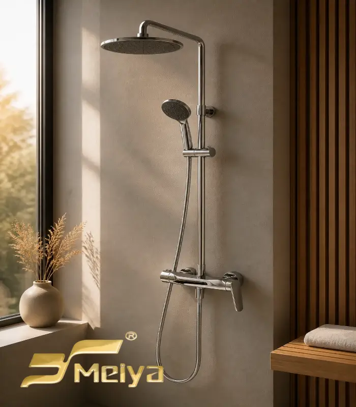 Moderne chromen regendoucheset